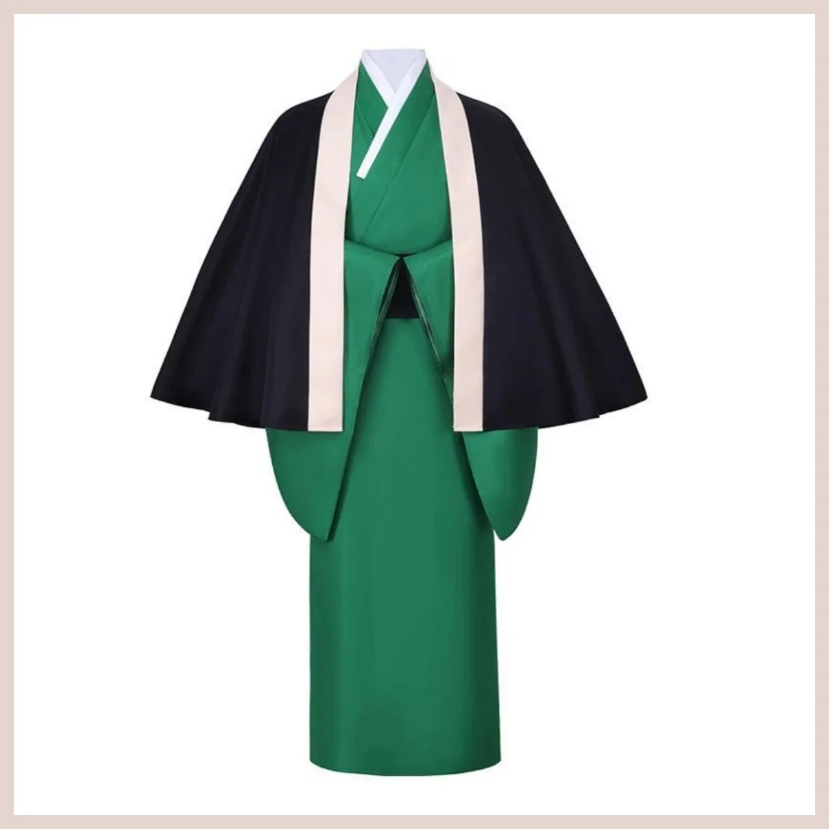 Anime Bungo Stray Dogs Fukuzawa Yukichi Cosplay Costume Wig Japanese Green Kimono Cloak Shawl Man Christmas Halloween Suit