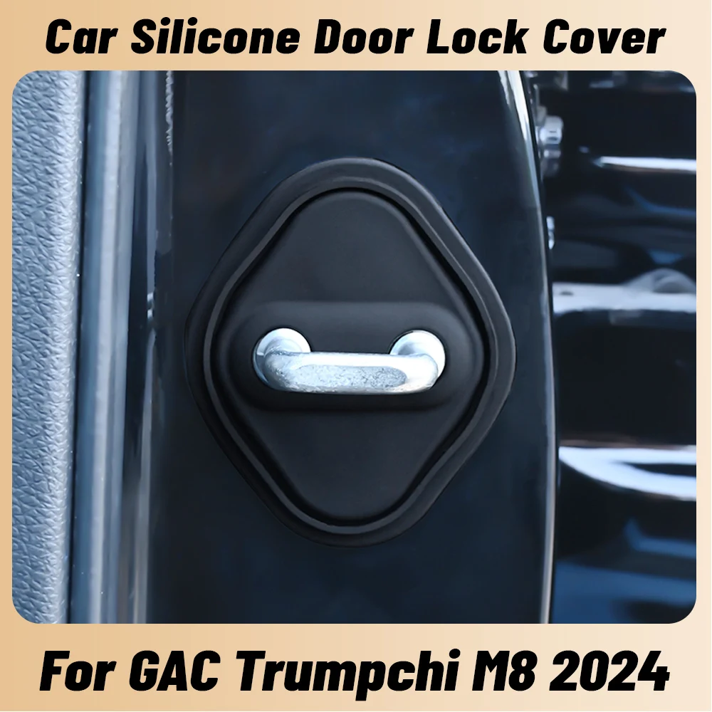 Para GAC Trumpchi M8 2024, amortiguador de puerta de coche, Protector de cerradura de puerta de silicona, pestillos de cerradura de puerta automática, accesorios de cubierta