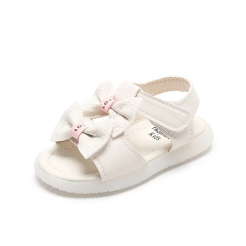 Summer Baby Girls Sandals 2023 1-3 Years Female Toddler Sandals Princess Sandals Non-slip Soft-soled Cute Pink Flat Kids Shoes