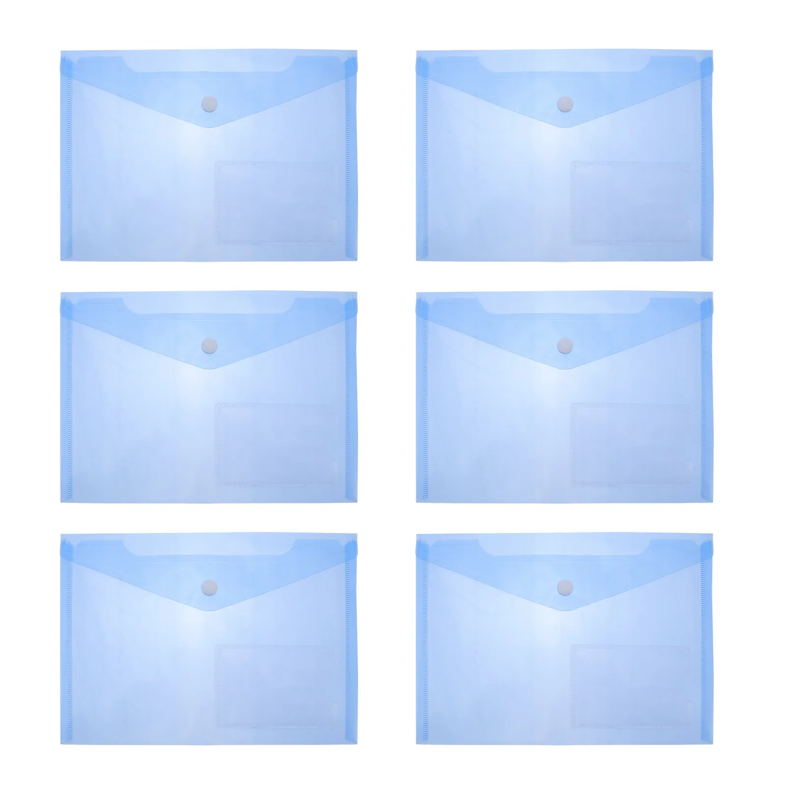 30Pcs A5 Transparent Document Bag Snap Button File Organizer Plastic Folder Office Document Storage Organizer Pocket for Student