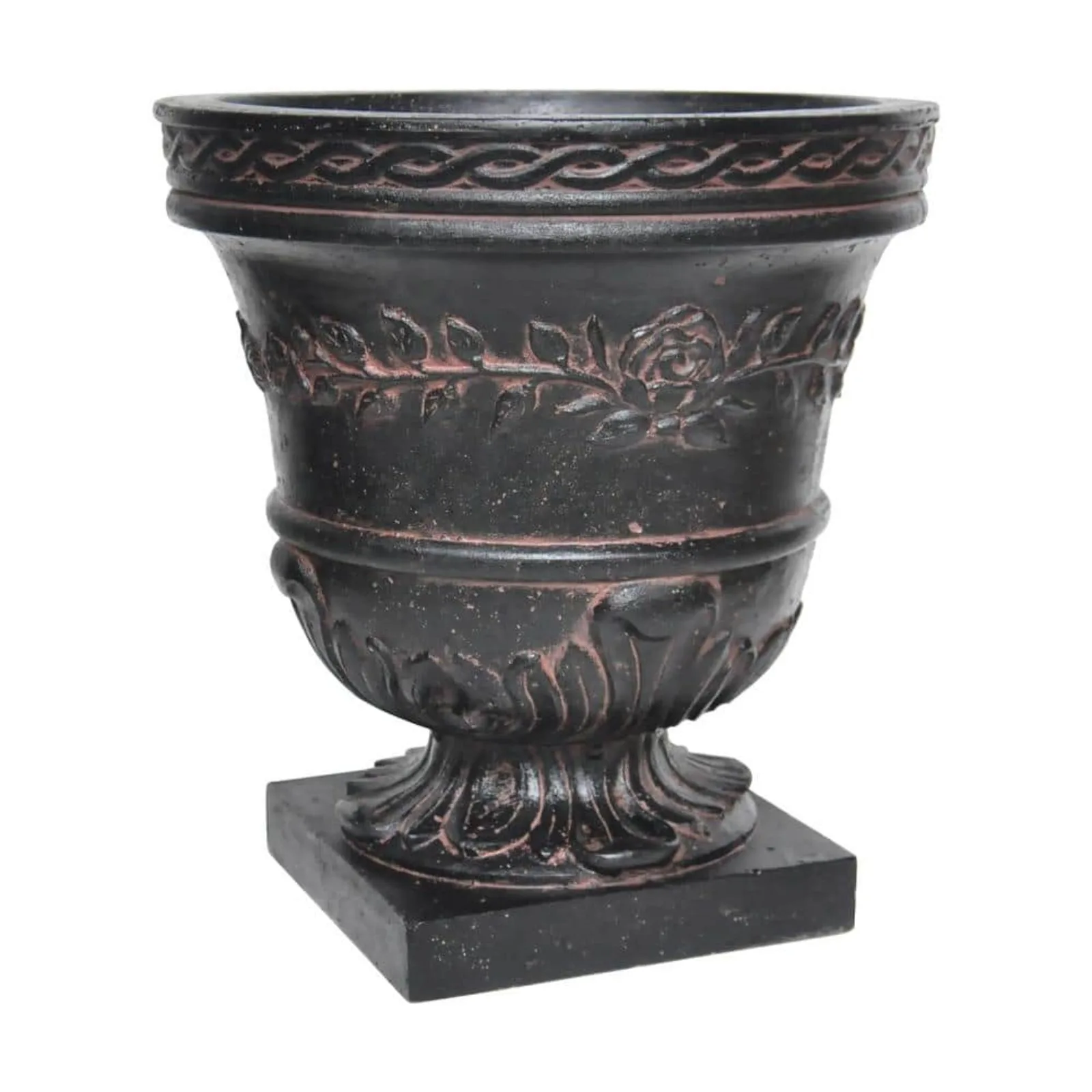 

US 26 in. H. Granite Cast Stone Fiberglass Rose Urn