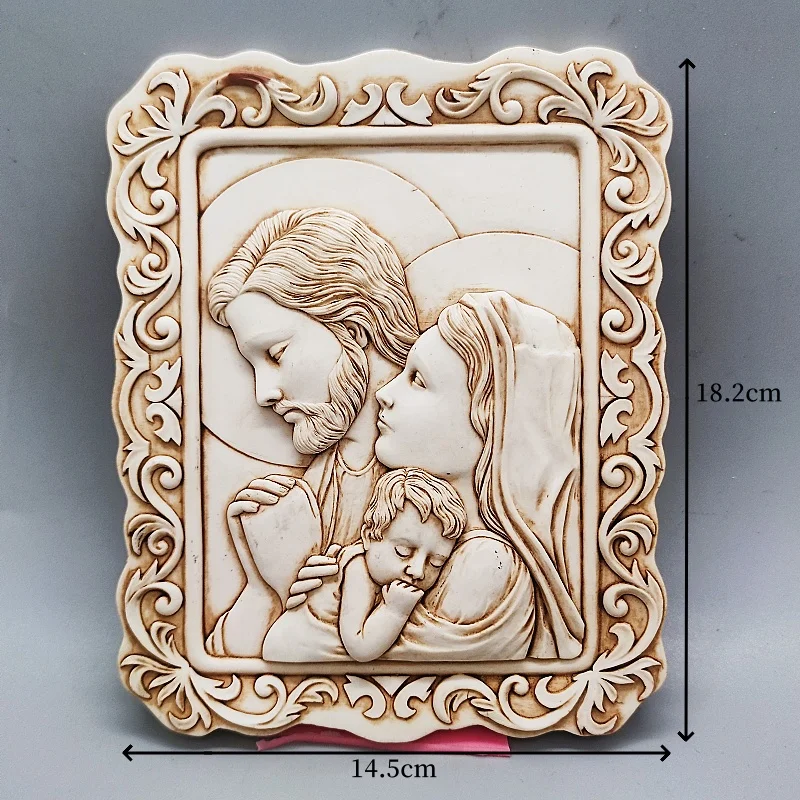 Stampo per cornice per foto di famiglia Madonna religiosa, artigianato in gesso, stampo in Silicone, artigianato per decorazioni per la casa fai da