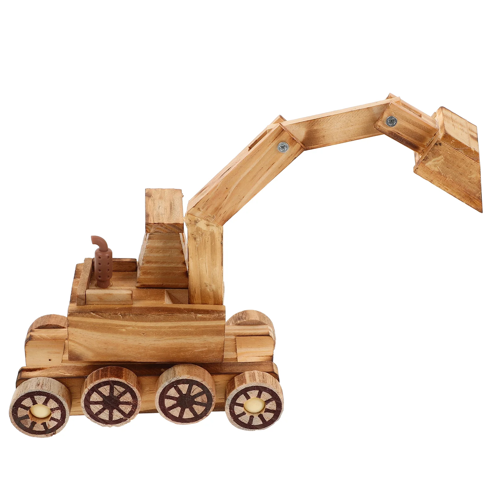 

Wooden Excavator Digger Model Car Engineering Boys Small Toddler Construction Vehicle