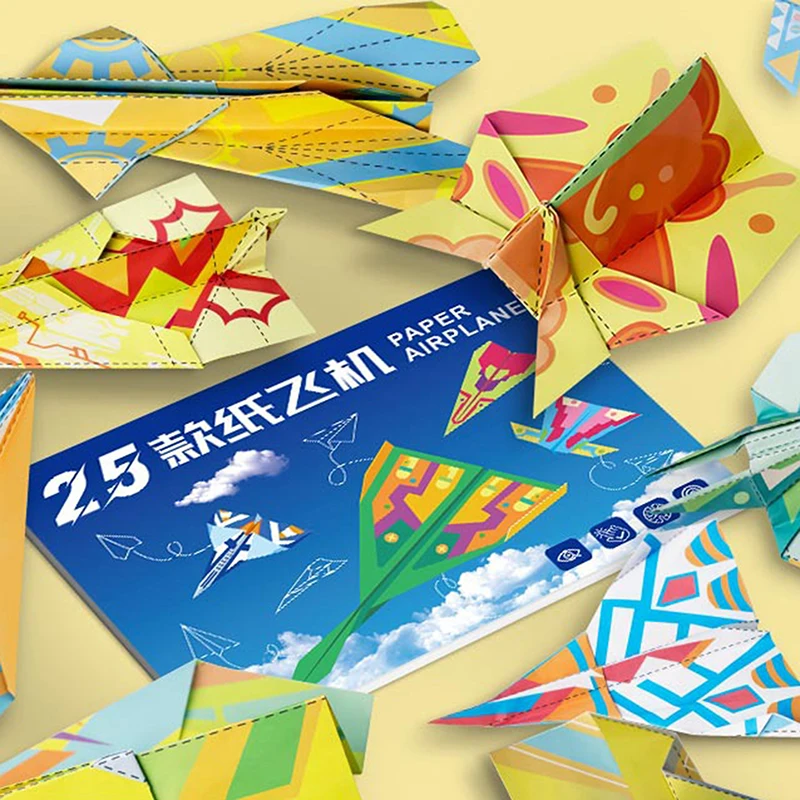 25 قطعة طائرة التعلم الفنية اوريغامي عدة ورقة اليدوية ورقة ملونة مجموعة مونتيسوري ثلاثية الأبعاد الكرتون تنوعا ورقة لعبة الطائرات #6