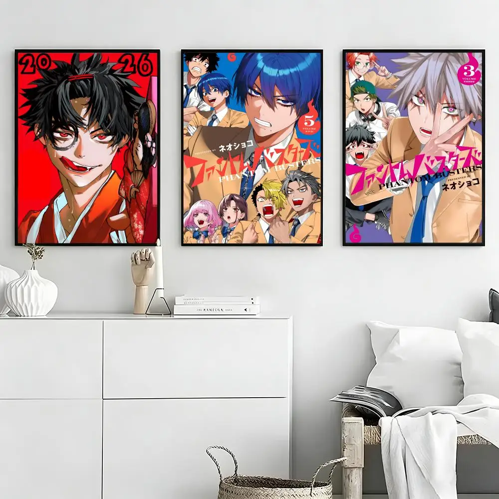 Manga Phantom Busters Poster Self-adhesive Art Waterproof Paper Sticker Coffee House Bar Room Wall Decor