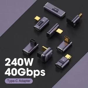 High speed connector for MacBook, USB 4.0, PD, 240W, 8k, 60Hz, 40gbps, USB C, OTG, U-SHAPE, Straight Angle, Male for Female Adapter 6 Main Sales Cable OTG - №1