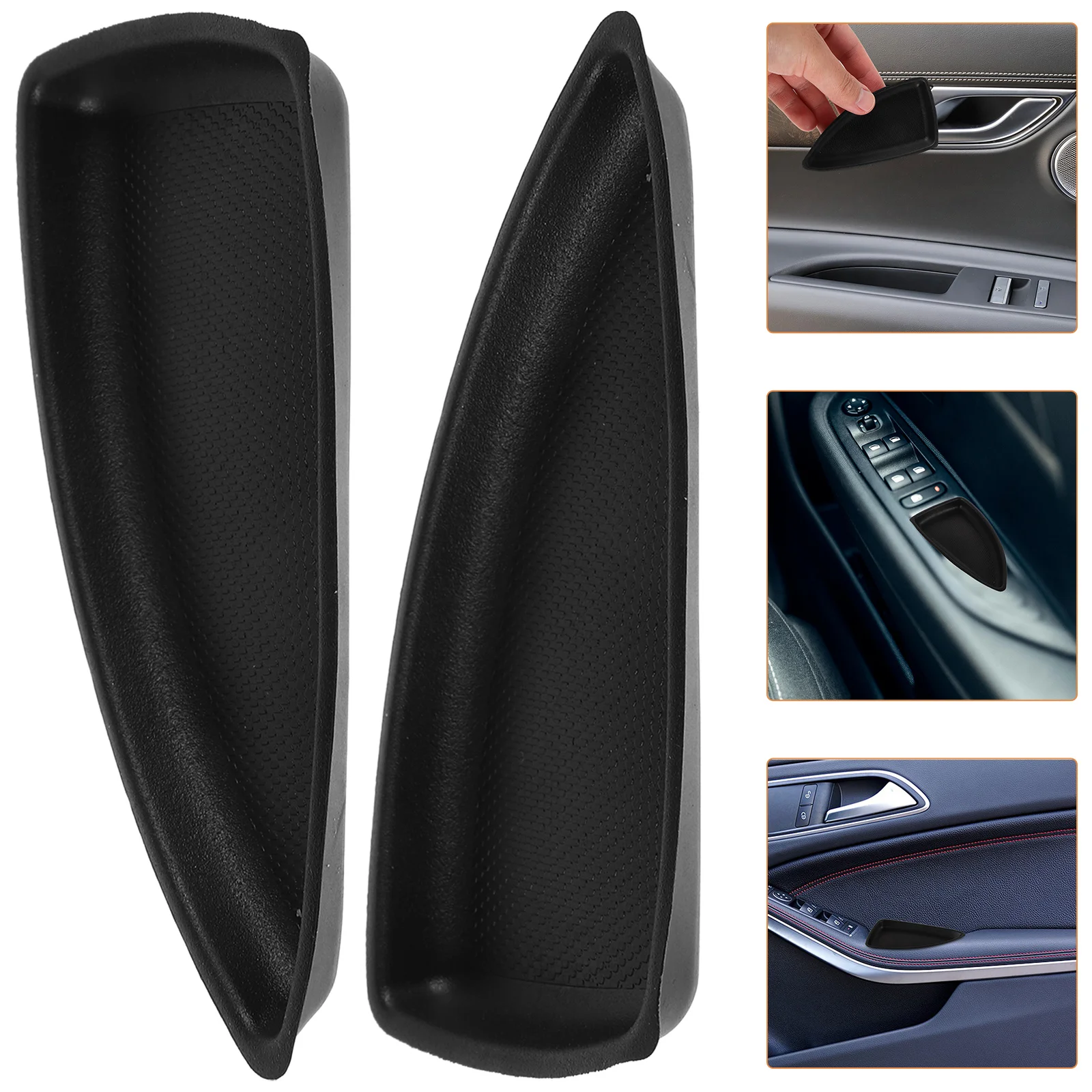 

2Pcs Replacement Door Switch Bezel Cover ABS Material Vehicle Interior Stylish Easy Install Front Automotive Supply