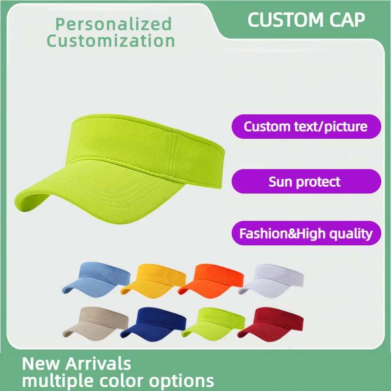 Customized fabric top hat, customized logo, outdoor sports hat without top, men's summer travel advertising hat, baseball hat