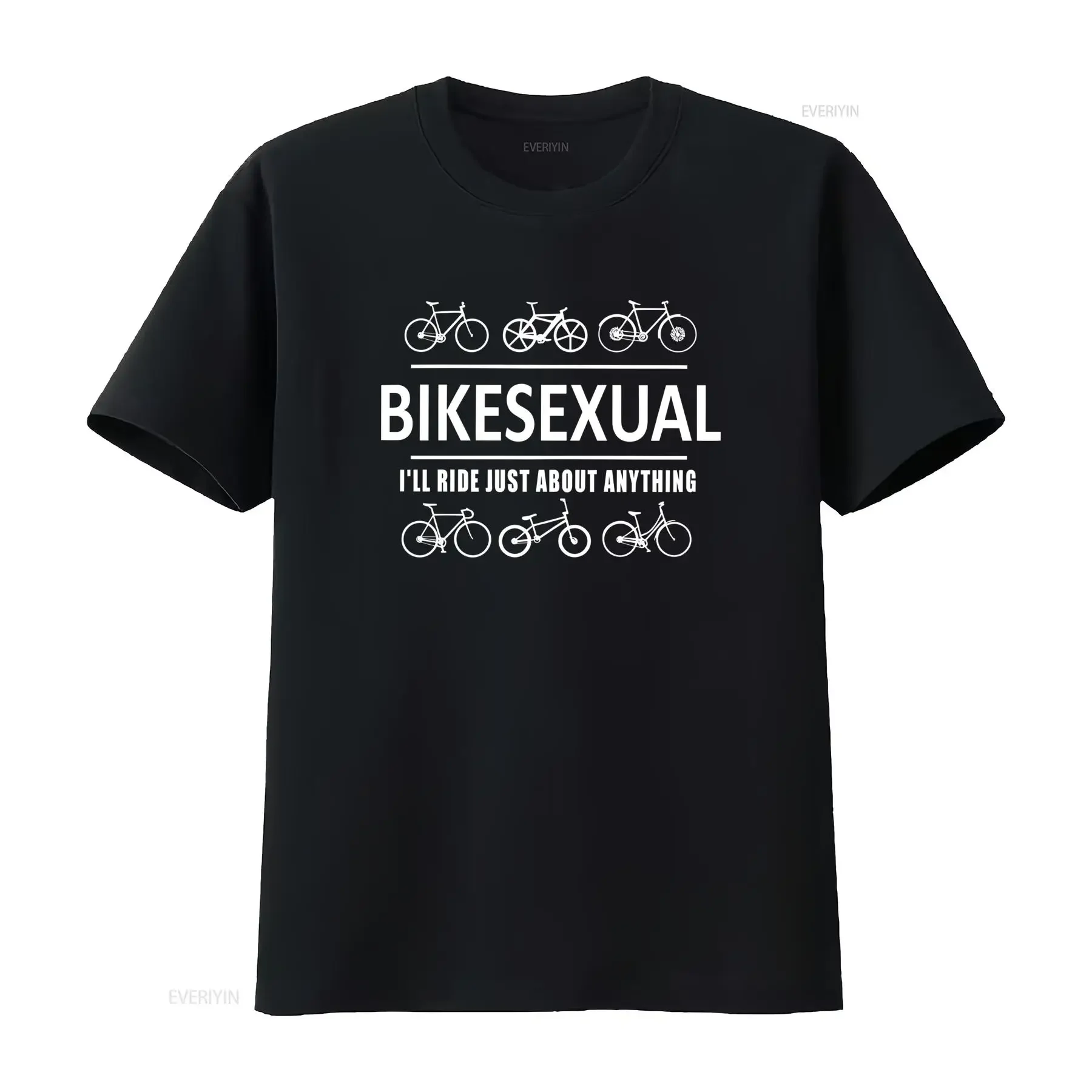 Mens Funny Bikesexual T Shirt Bike Bicycle with Sarcastic Design I'll Ride Just About Anything Print vintage Washed Soft