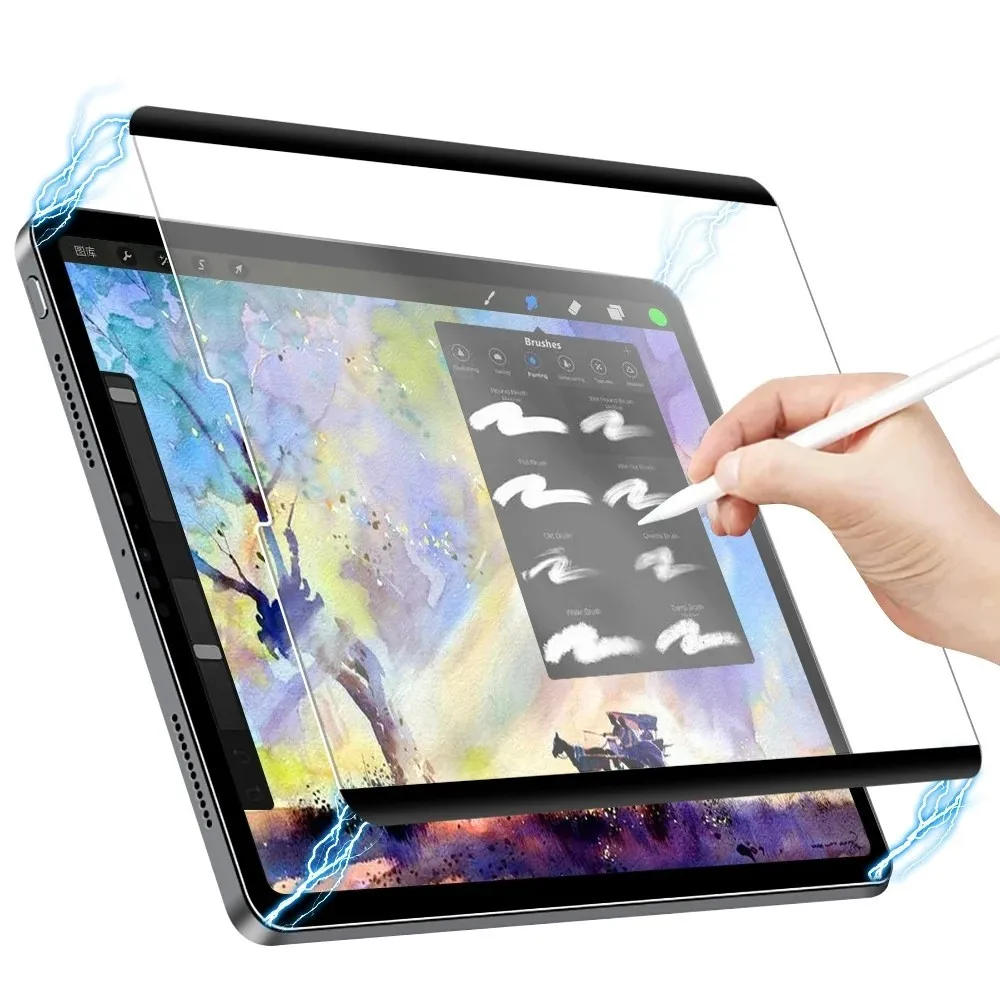 Magnetic Paper Like Film For iPad Mini 7th Gen 2024 Mini A17 Pro 8.3 Pro 11 13 Air 11 6 13 5 4 3Pro 2 1 10th 10.9 10.2 9.7 Mini6