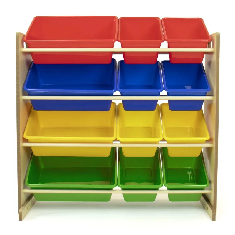 

Humble Crew Primary Durable Toy Organizer Storage Rack with 12 Plastic Storage Bins