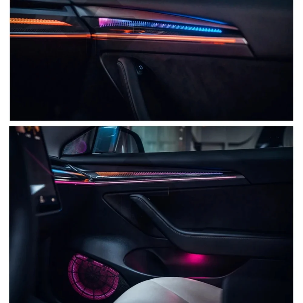 New Release For Tesla Model 3/Model Y Ambient Light Dragon Scale 128 Colors Rainbow LED Ambient Light vehicle Decorative lamp