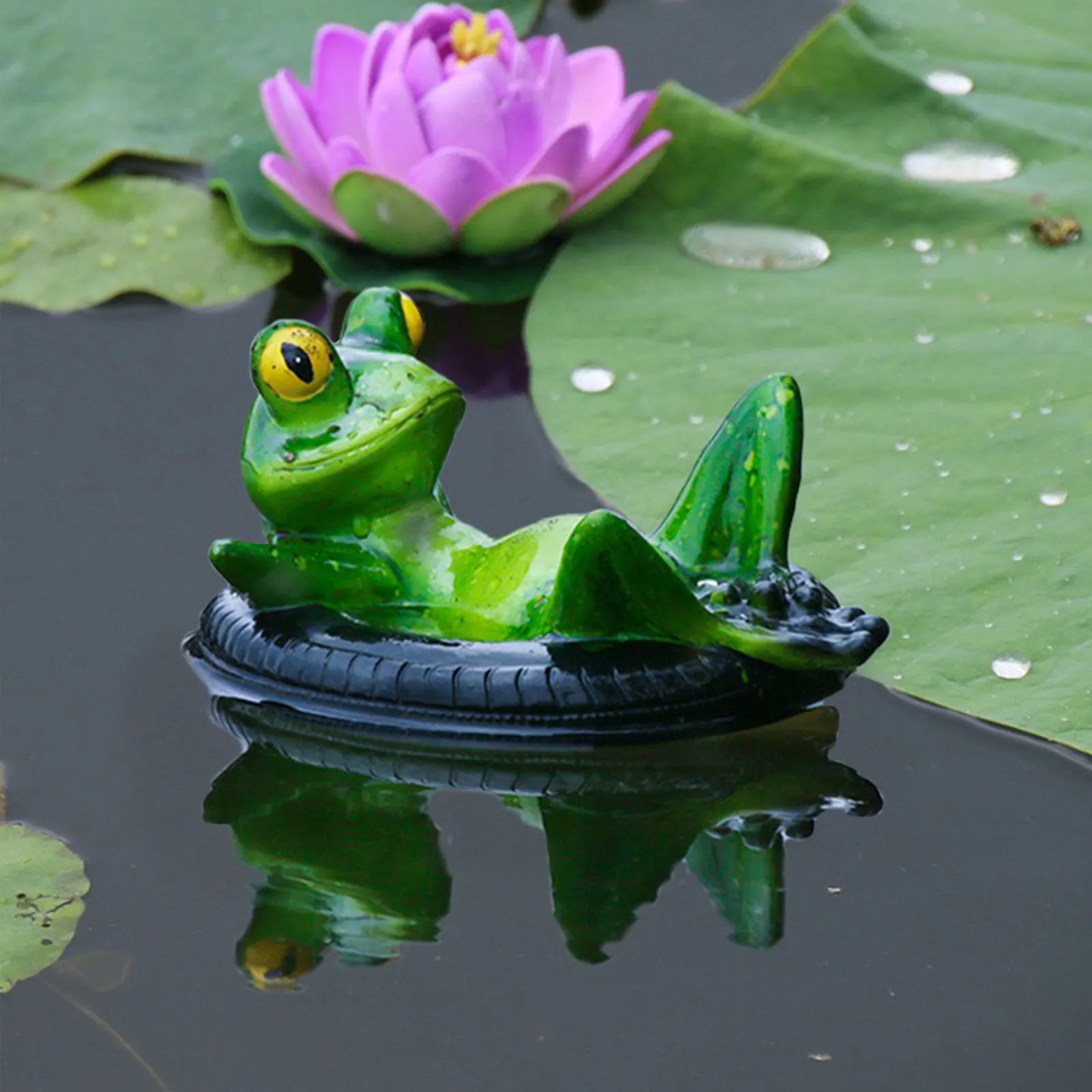 Gartenhof Wasserspaß schwimmende Verzierung Pool Simulation Tierdekoration Teich Frosch Serie 14 * 13 * 9,5 cm