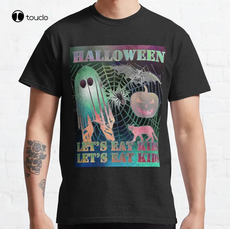 

Let'S Eat Kids - Halloween Classic T-Shirt Cotton Tee Shirt Unisex Custom Aldult Teen Unisex Digital Printing Tee Shirts Xs-5Xl