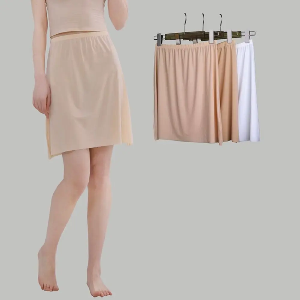 Cotton For Girl Solid Color For Women Safety Underskirt Slips Ice Silk Underskirt Underskirt Half Slips Women Long Petticoat