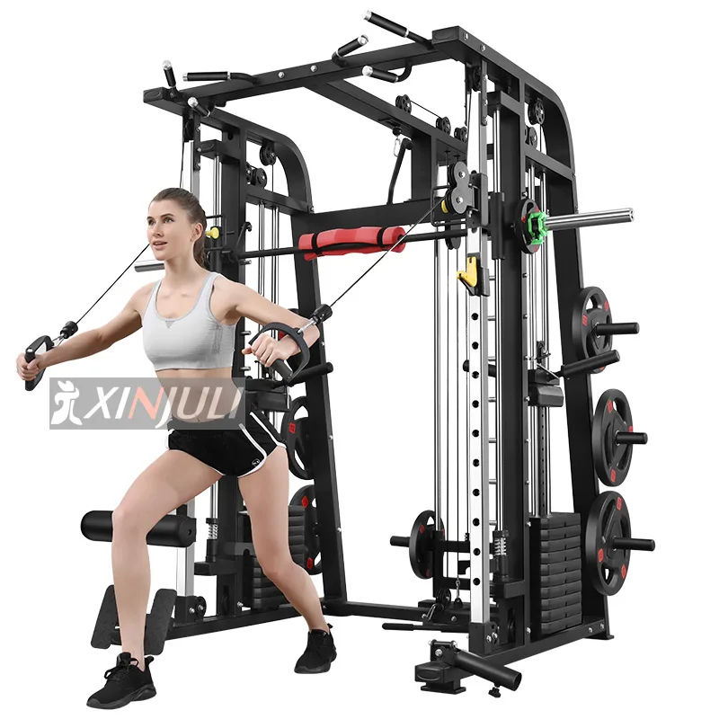 Máquina Smith, estante para sentadillas, dispositivo de entrenamiento integral para Fitness, pórtico de aves, banco de sentadillas oblicuo, equipo de prensa, equipo de Fitness