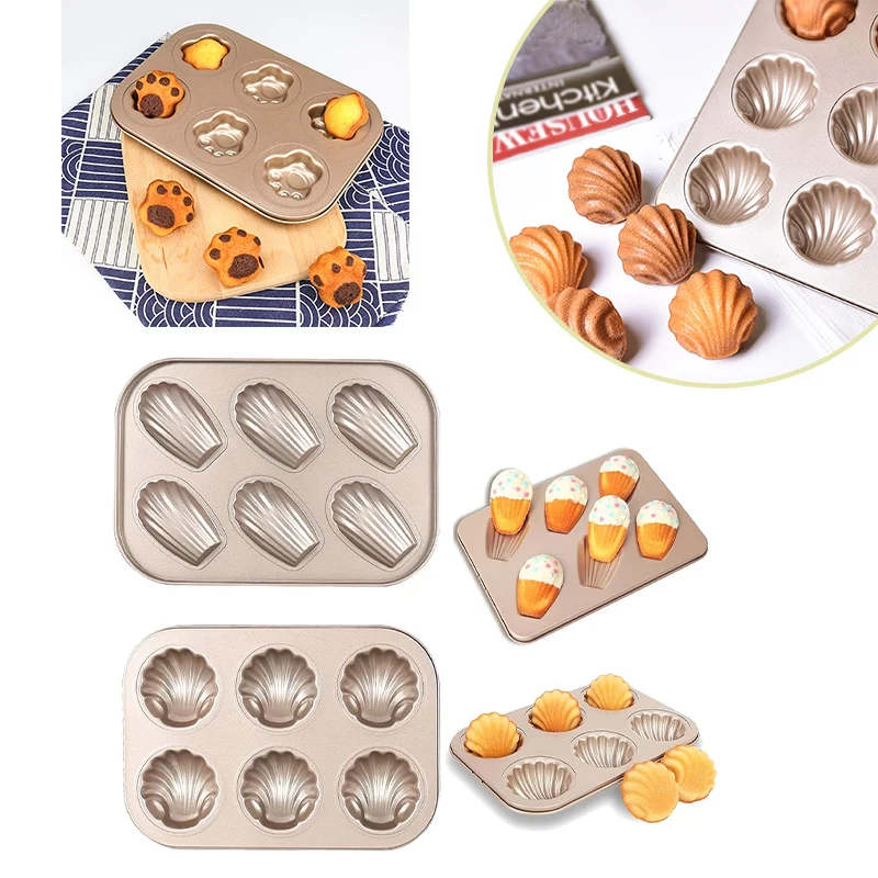Non-stick Cookie Pan Carbon Steel Mold Shell Easy Release Cake Baking Pan Multiple Styles Oven Home Easy To Clean Baking Tools