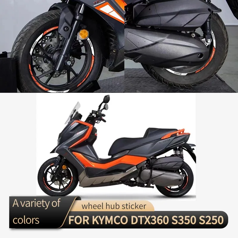 FOR KYMCO DTX360 DTX 360 S350 S250 Wheel Hub Sticker Tire Sticker Reflective Waterproof Sticker Decal Decoration Modification