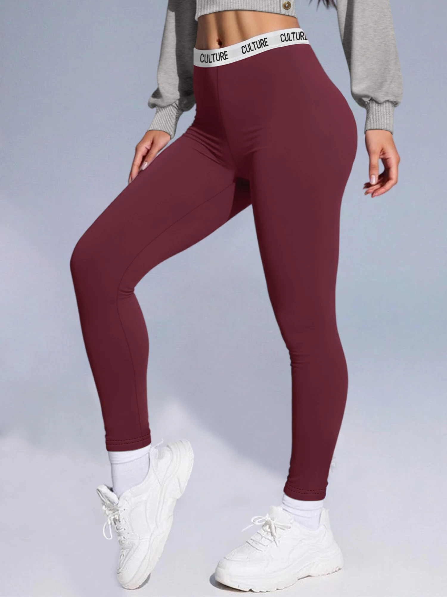 

CULTURE Waistband High Rise Leggings Women Seamless Butt Lifting Stretchy Workout Pants Yoga Trousers
