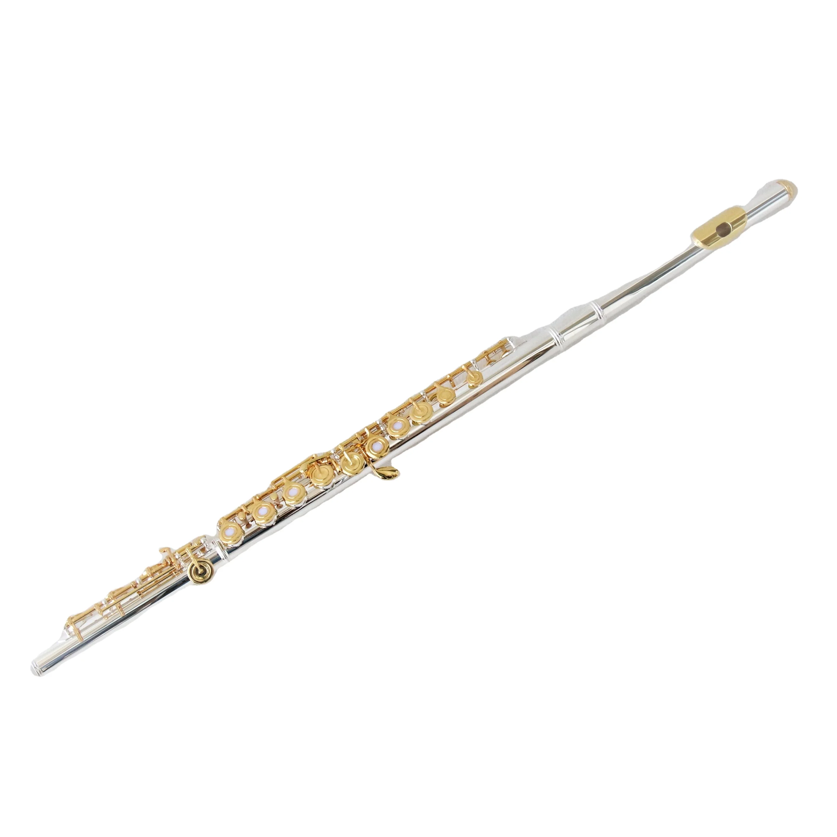 

Chinese Factory Price 17 Keys Flute Music Instrument Cupronickel Body Gold Plated Keys Flute Instrument