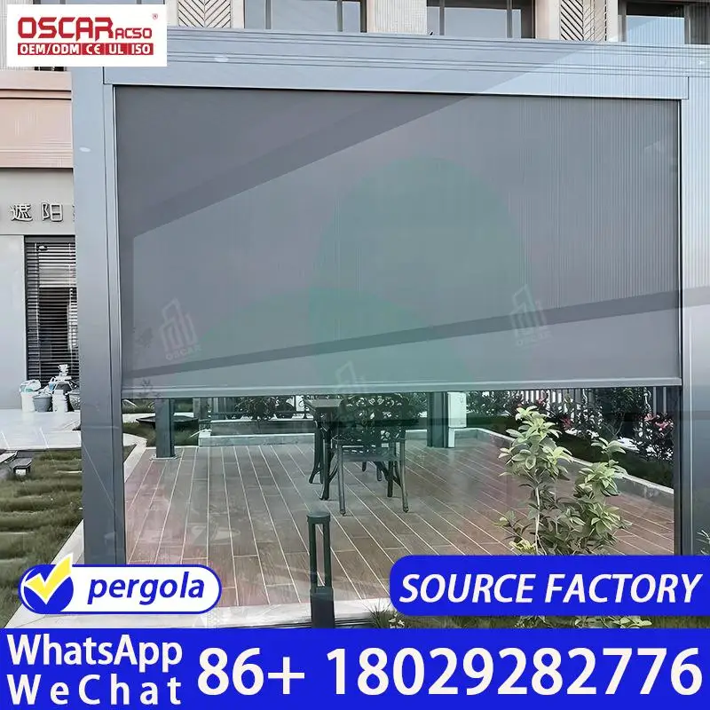 CustomizableSize Motorized s Aluminium Polyester PVC Waterproof Windproof UV Protection for Home Office Balcony Rolling Blind