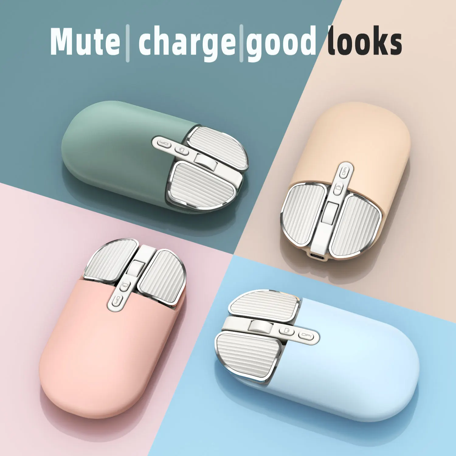 

Dual Mode Silent Bluetooth Wireless Mouse 5D 2400DPI Adjustable 2.4G USB Mute Rechargeable Rabbit Mice for iPad Tablets Laptops