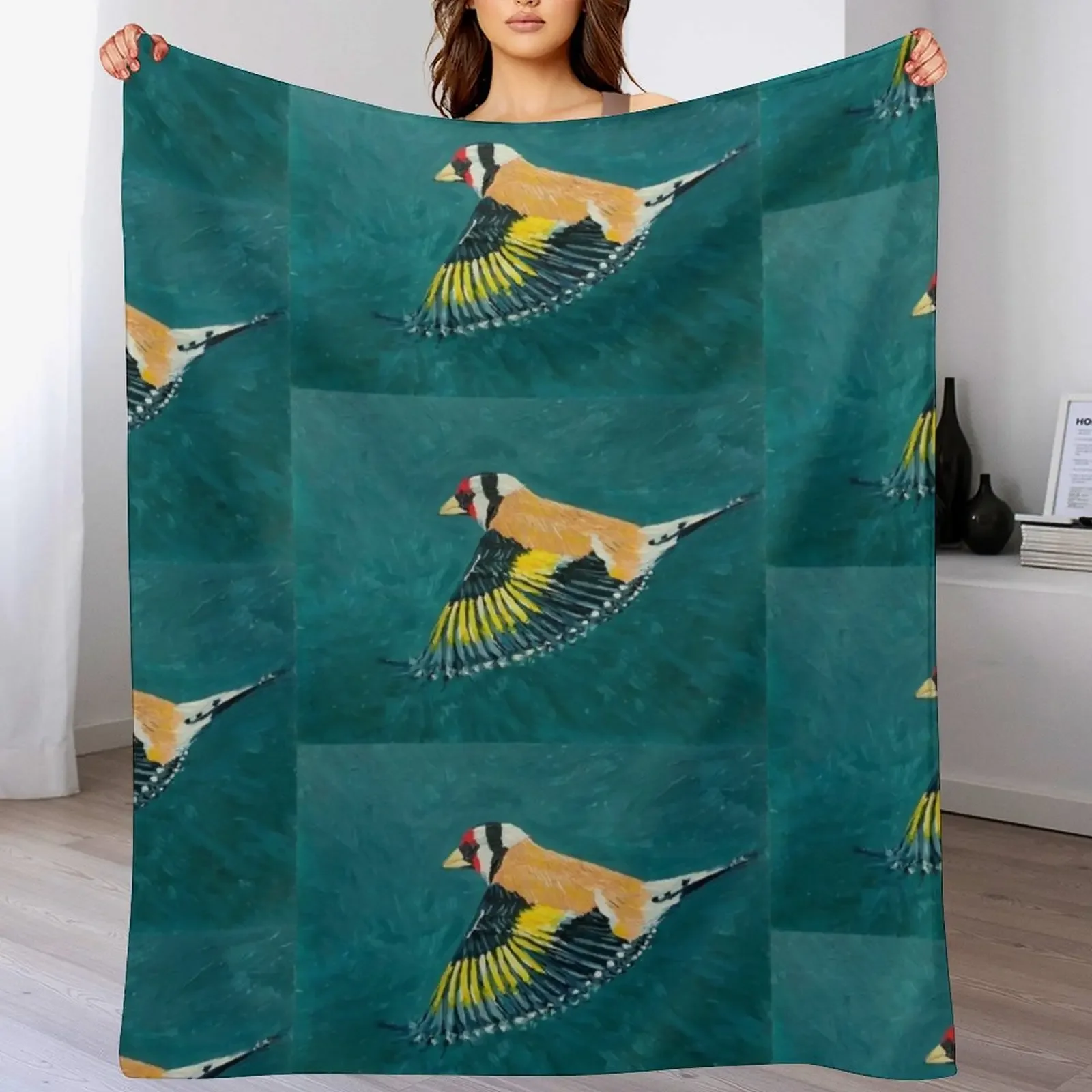 

Goldfinch in Flight Throw Blanket Kid'S for sofa blankets and throws Thermals For Travel Blankets
