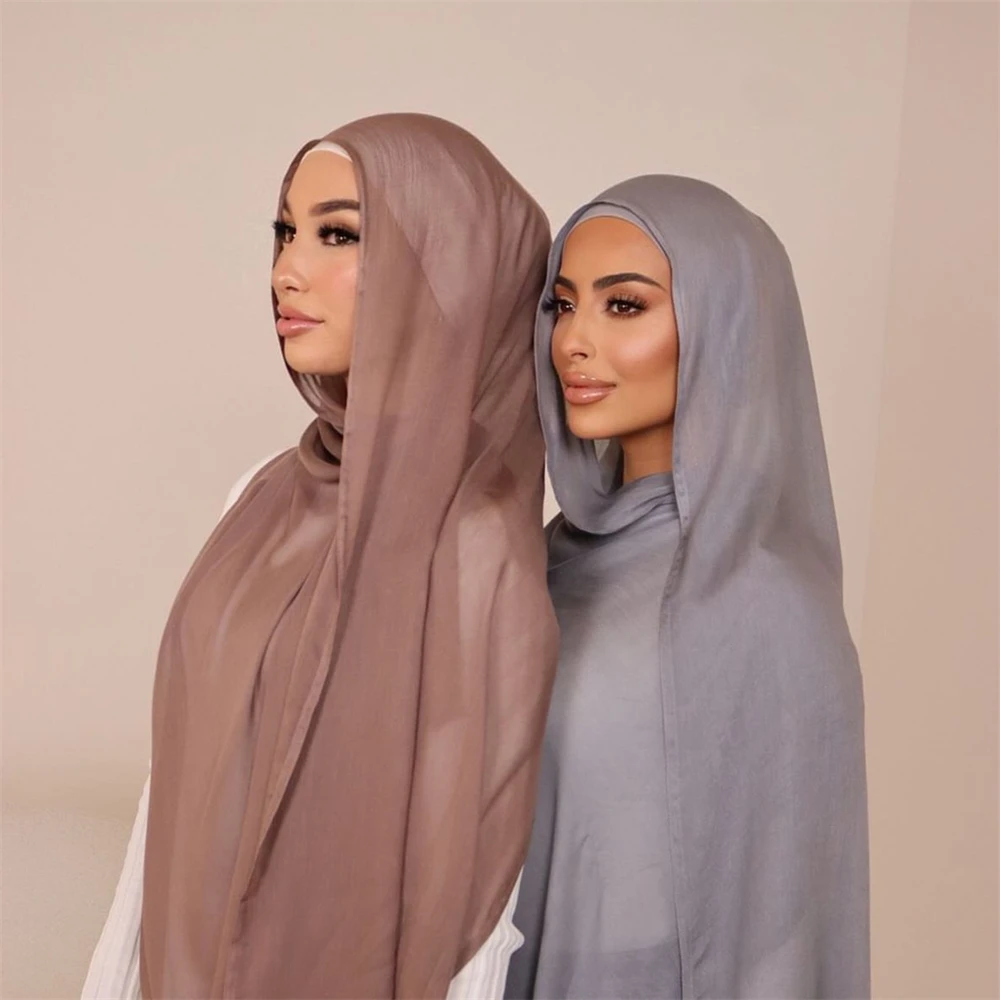 10PCS/LOT Wholesale Soft Viscose Cotton Solid Color Hijab Thin Scarf High Quality Headscarf Long Shawls Bandana for Muslim Woman