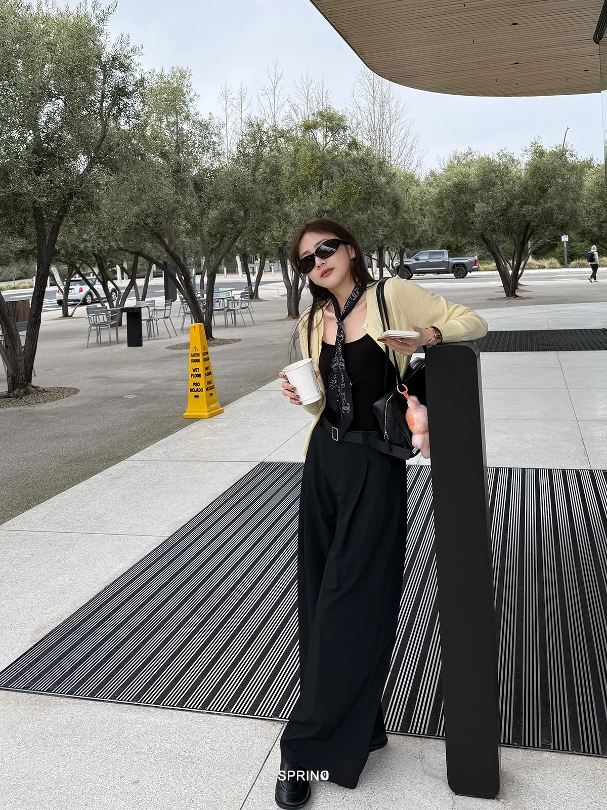 

Floral Home New R Style Relaxed Fit Pleated 3D Suit Pants Casual Versatile Slimming Tall Effect Straight Leg Trousers