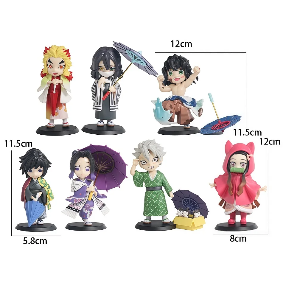  12cm New Demon Slayer Plum Rain  Series 13pcs/set Blind Box Figure surprise Box Tanjiro Kamado Nezuko Action Model Toys Gifts view 6