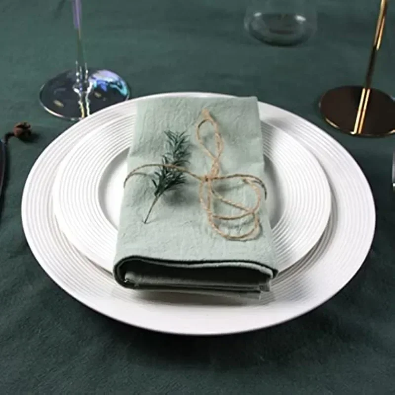 41X41CM Christmas Cloth Napkins Cotton Fabric  Dinner Kitchen Green Tea Towels Table Design Mat Wedding Decoration