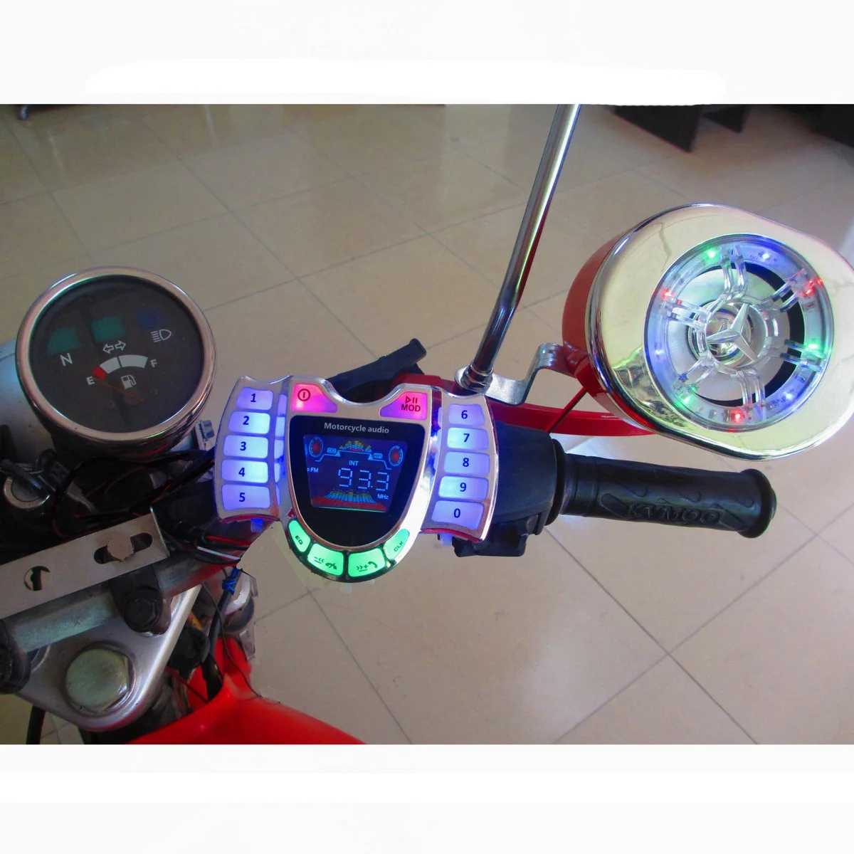 A13Z-Motorcycle Stereo Speakers Wireless Bluetooth MP3 Player Waterproof FM Audio For Motor Scooter Bike ATV UTV