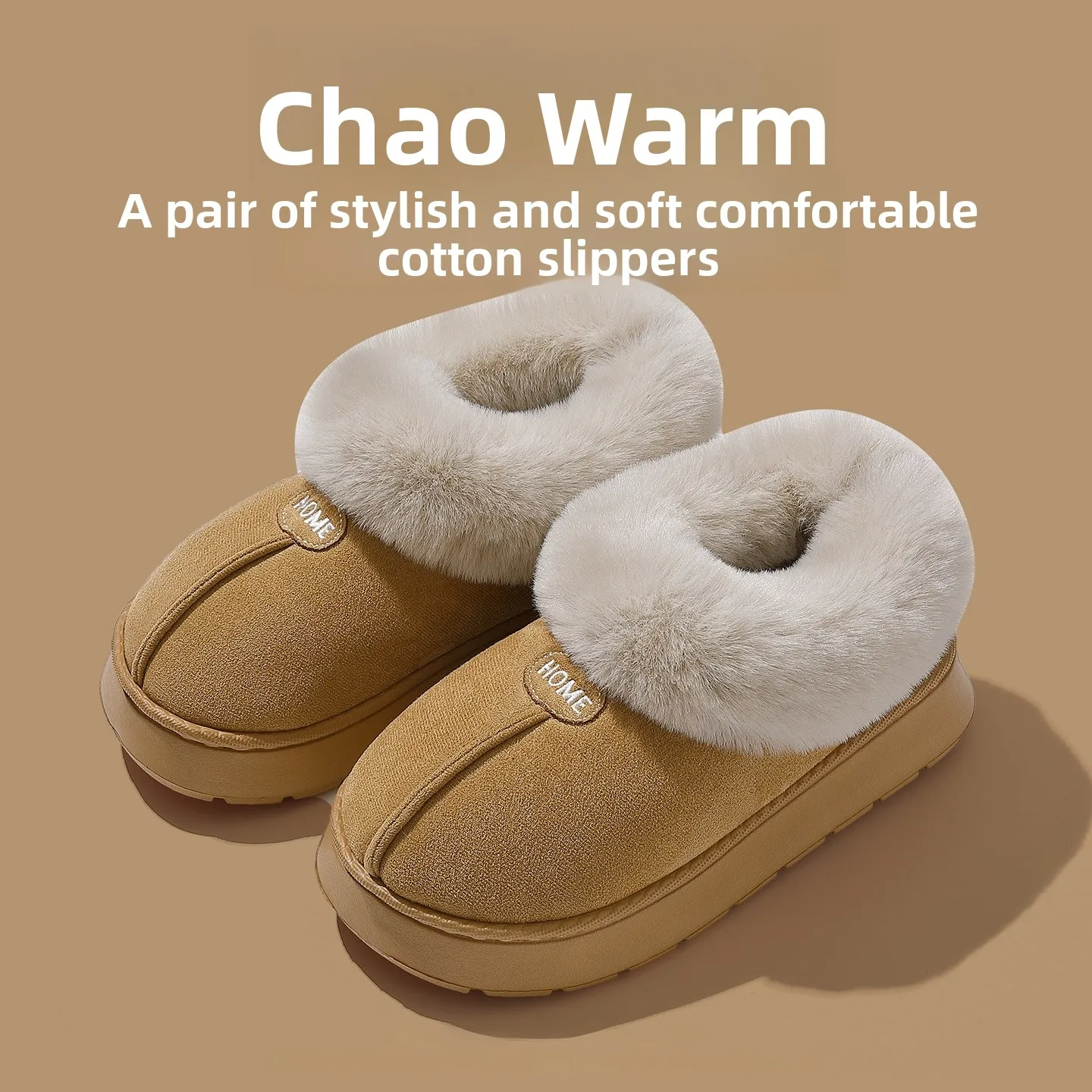 أحذية شتوية نسائية ذات نعل سميك مبطنة بالفرو، أحذية ثلج عالية الرقبة، شباشب دافئة للمنزل مع كعب خلفي، شباشب قطنية للارتداء في...