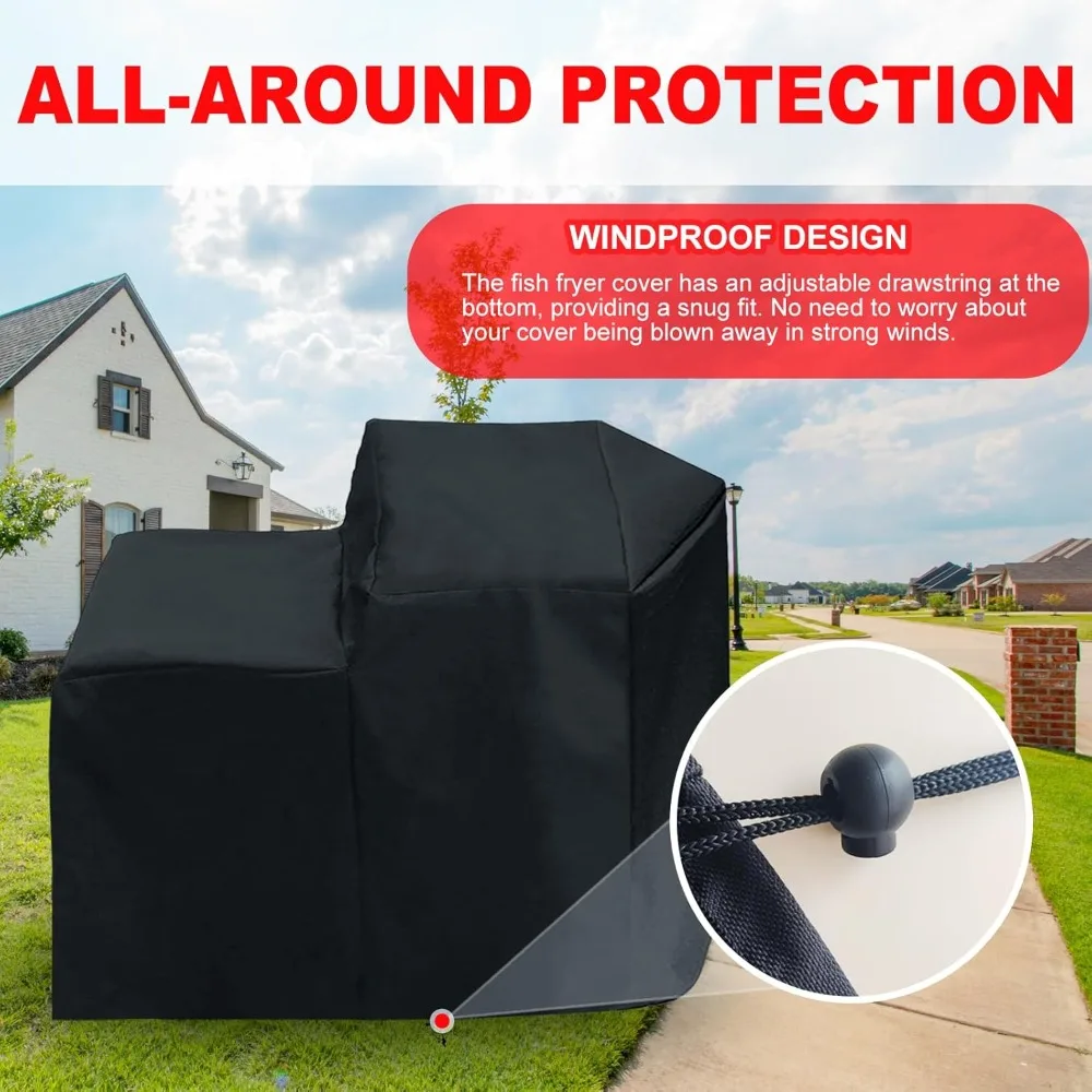 

Heavy Duty 600D Oxford Waterproof PU Coating Outdoor Dust Cover for 9 Gallon Deep Fryer
