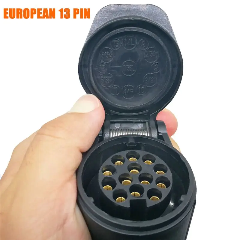 US To EU Trailer Light Converter For US Cars 4-Pin Flat Plug Socket To European Trailer 13-Pin Round Plug - view 3