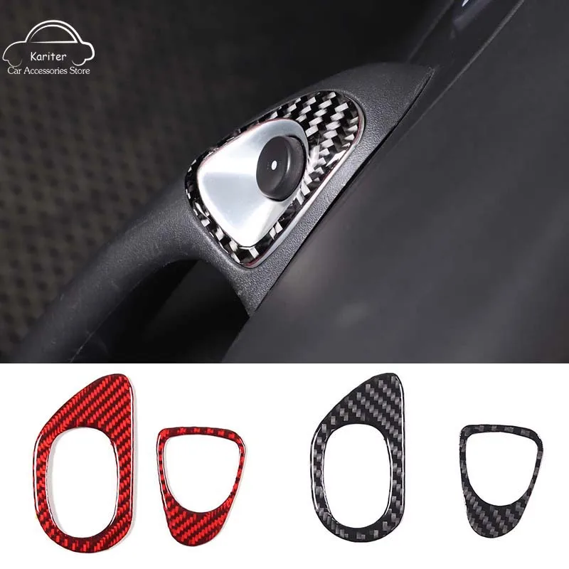 

For Chevrolet Corvette C6 2005-2013 Soft Carbon Fiber Car Door Switch Button Frame Decorative Sticker Interior Accessories