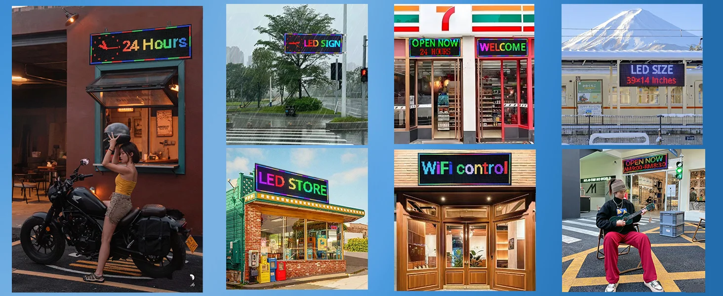 Écran de sous-titres défilant extérieur à affichage LED 40*17, étanche P10, WiFi sans fil, logo Mobile