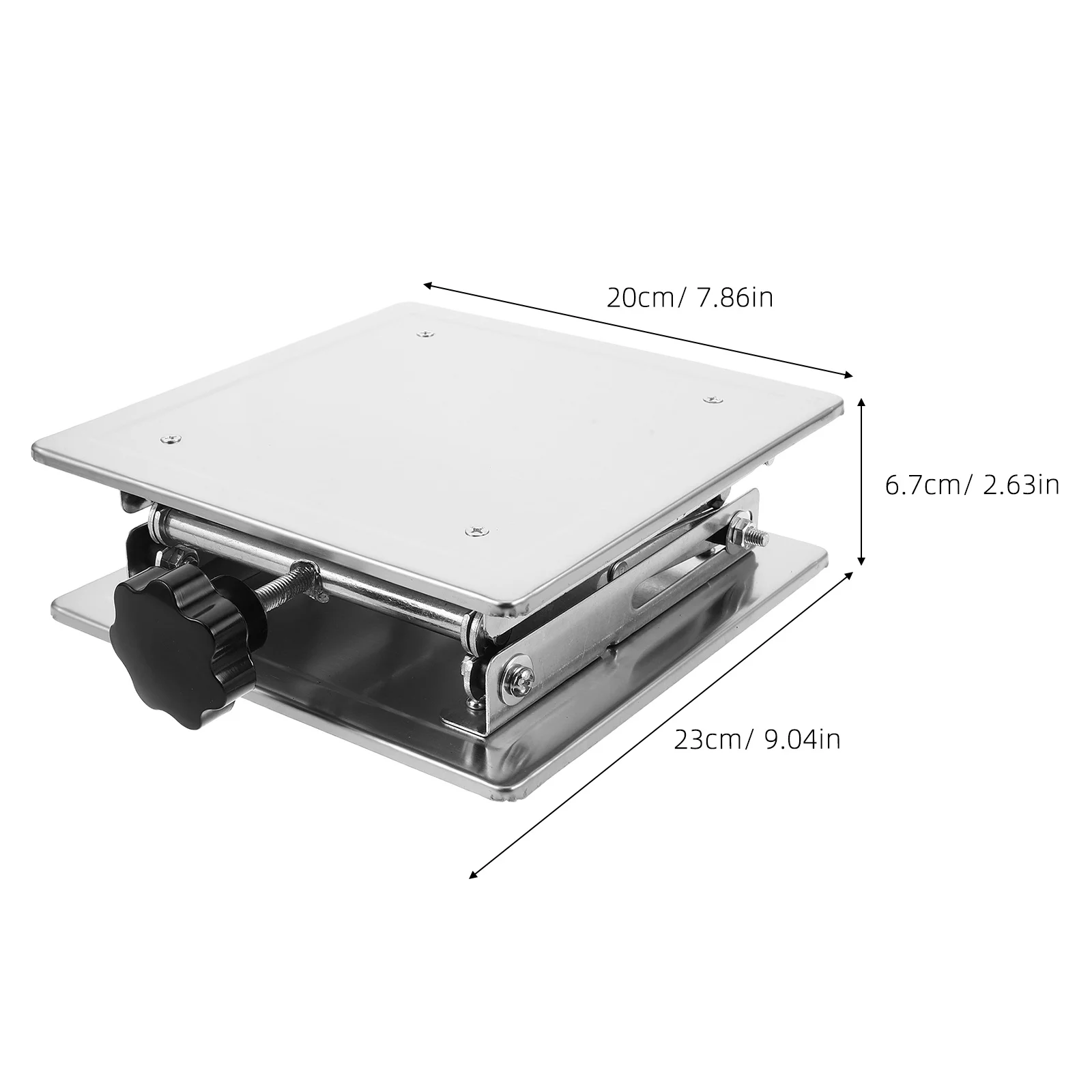 Laboratory Lift Stand Stainless Steel Adjustable Scissor Jack Platform Table 200x200mm Manual Mini Table Lift Lab Support