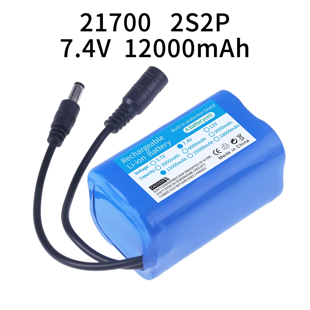 7.4V 21700 12000mah rechargeable lipo battery for T188 T888 2011-5 Remote Control toys Fish Finder Fishing Bait Boat Parts