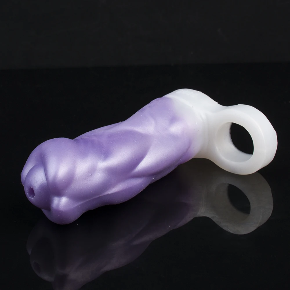 FAAK Fantasy Dragon Penis Sleeve Hollow Dildo Soft Silicone Sex Toys Sheath Stretchable Cock Enlargement Male Masturbator