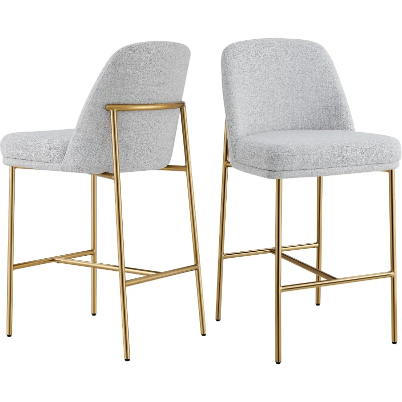 

Counter Height Bar Stools Set of 2, FSC Certified Metal Barstools for Kitchen Island, 27" H Seat Height,White (Multi-Colored)