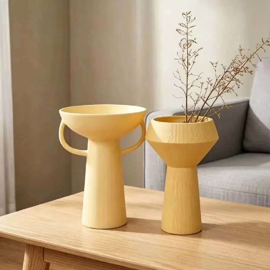 

Wabi Sand wind caramel color texture straight pattern abstract ceramic soft decoration ornament