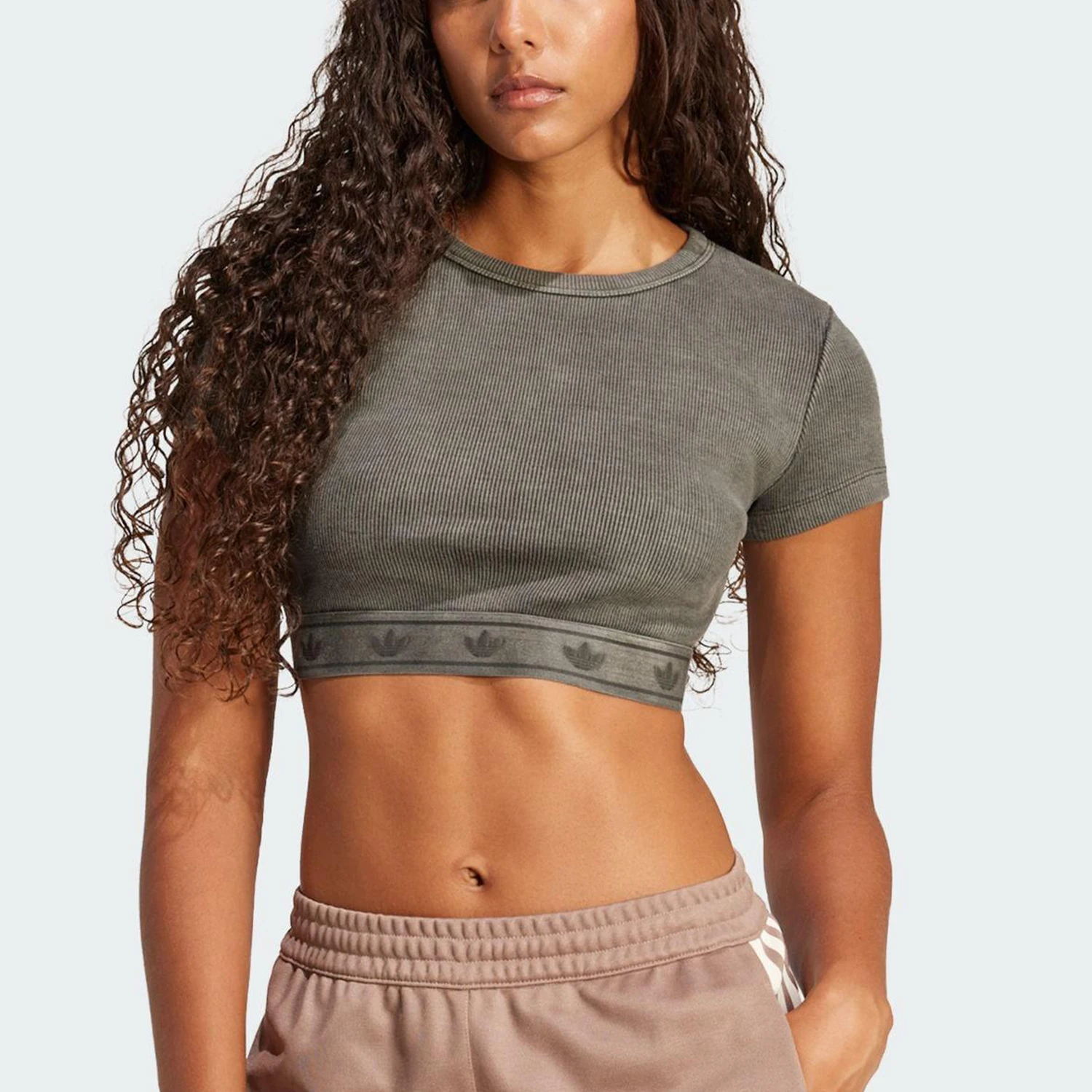 

Adidas Originals Women's Cropped Knitted Fashion Breathable T-shirt JD0041