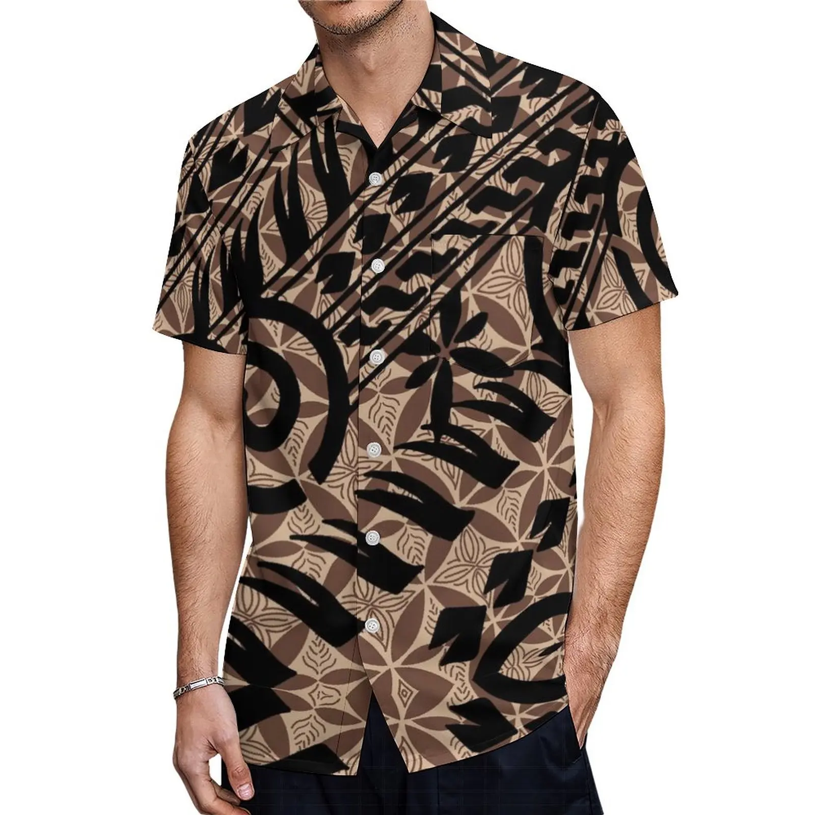 Imagem -02 - Mulheres e Homens da Polinésia Ilhas Design Impresso Grupo Mulheres Mumu Dress Samoa Vestuário Casais Camisa Tamanho Grande Personalizado