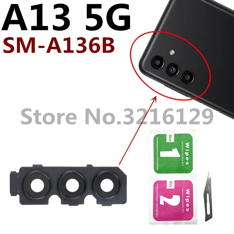 For Samsung A13 A23 A33 A53 A73 A21 A31 A41 A51 A71 A32 A52 A72 4G 5G Back Camera Lens Frame Cover Rear Housing Case Glass Part