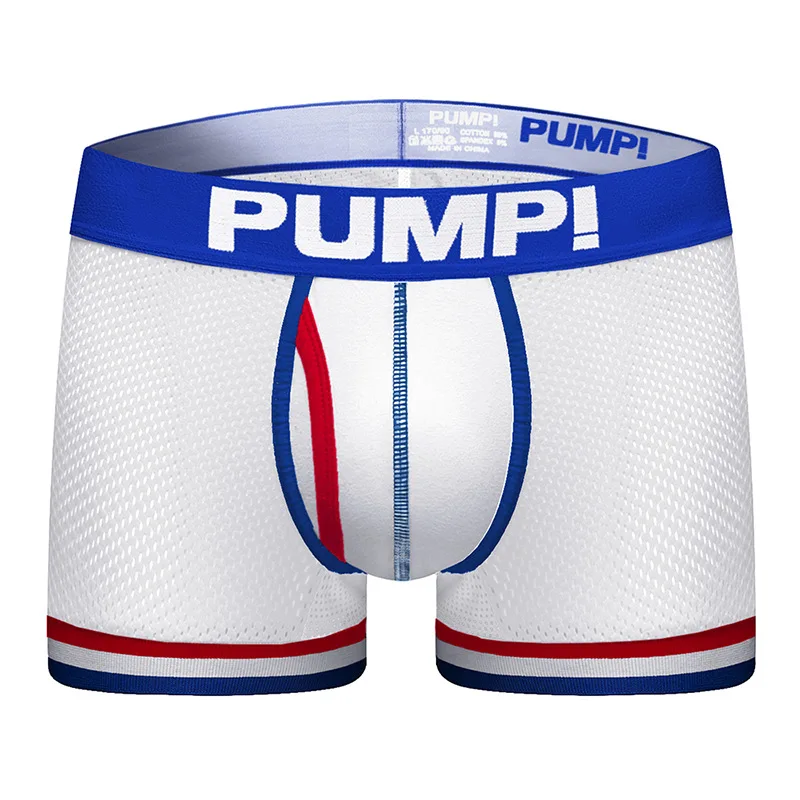 PUMP mutandine da uomo Sexy Mesh Nylon pantaloncini a vita media boxer da uomo mutandine traspiranti sportive giovanili