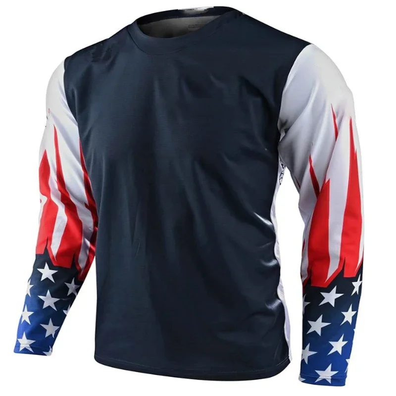 New Design Wholesale Men's Long Sleeve Downhill Shirt  Customized Sublimation Mountain Bike Downhill Cycling Clothing MTB Jersey