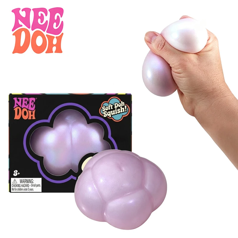Needoh Cloud Pleaser Iridescent Pearl Cloud Squishy Fidget Toy Fast Rebound Stress Squeeze Ball For ADHD Adult ASMR Sensory Gift