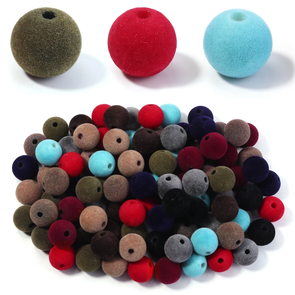 500 جرام/وحدة 16 مللي متر سطح مخملي أكريليك الكرة الخرز رقيق الجولة فضفاض الخرز لصنع المجوهرات عقد دي اي واي سوار إكسسوارات #2