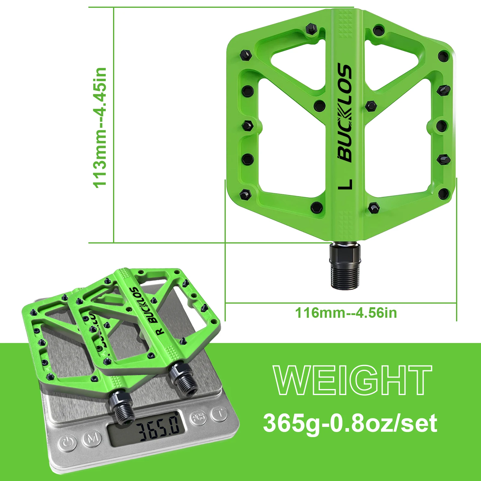 BUCKLOS Pedale DU Lager Fahrrad Pedal Plattform Ultraleicht Nylon Straße Mountainbike Pedal Rutschfeste MTB Flache Pedale Fahrrad Teil